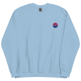 Bisexual Flag Embroidered Circle Sweatshirt: Celebratory LGBTQ+ Pride Design